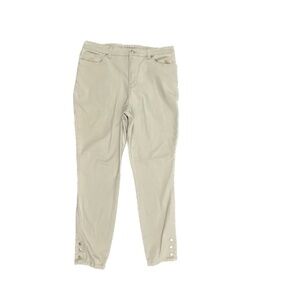 Gloria Vanderbilt Amanda Ankle Snap Hem Crop Women's size 8 Beige Denim jeans